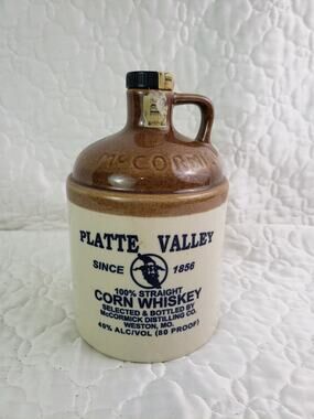 Rare Vintage McCormick Platte Valley Straight Corn Whiskey Jug 7” USA